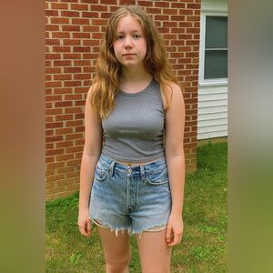 Pistola Blue Distressed Jean Shorts